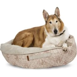 Bark And Slumber Round Cloud Bolster Dog Bed With Removable Cover