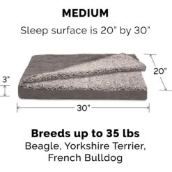 FurHaven Berber & Suede Blanket Top Memory Foam Cat & Dog Bed -Blue Buffalos Shop 362081 PT4. AC SS1800 V1645660007