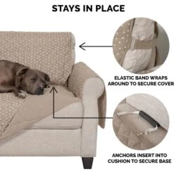 FurHaven Polyester Polka Paw Print Reversible Furniture Protector -Blue Buffalos Shop 363157 PT5. AC SS1800 V1657809620