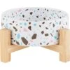 Frisco Elevated Terrazzo Non-skid Ceramic Bowl With Bamboo Stand -Blue Buffalos Shop 363375 MAIN. AC SS1800 V1657657266