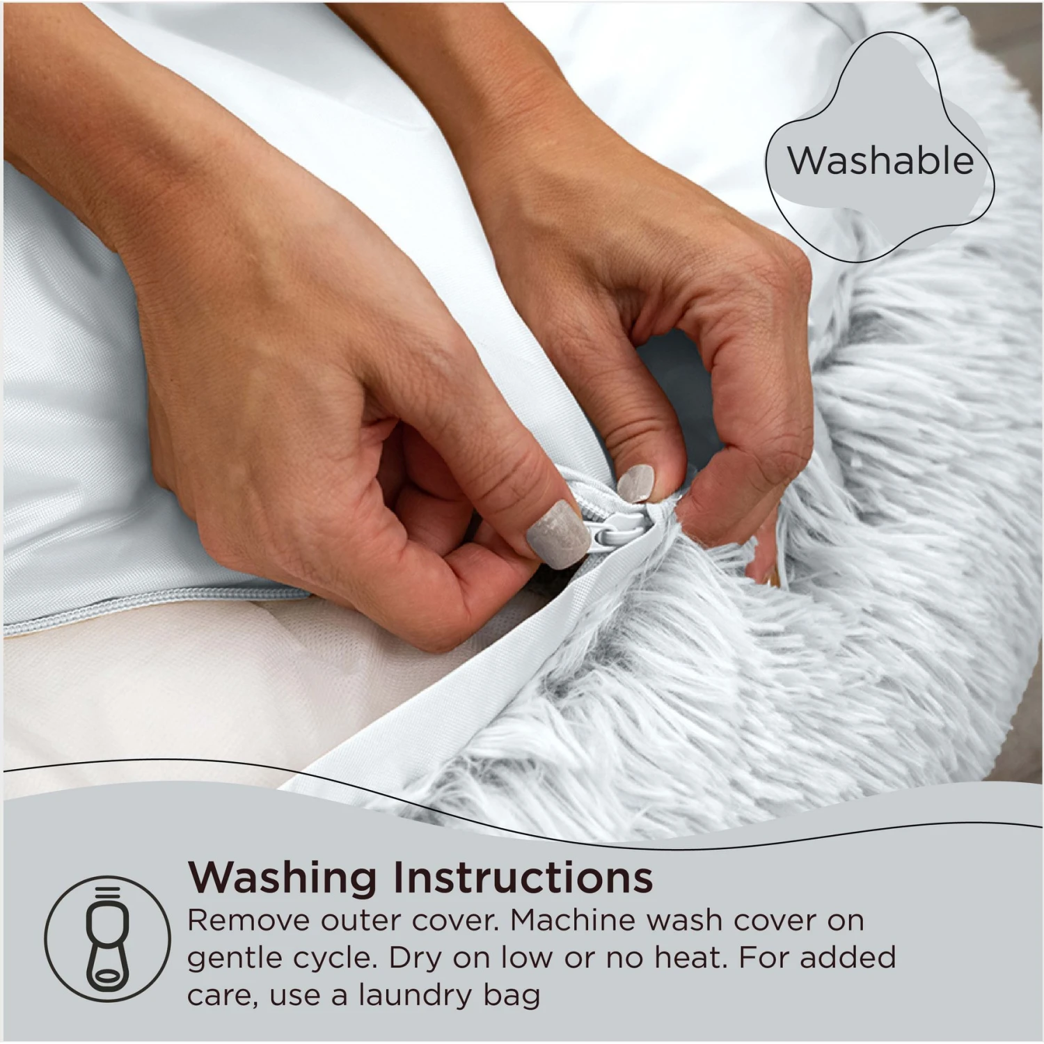 Best Friends By Sheri The Original Calming Shag Fur Donut Cuddler Cat & Dog Bed 8 Best Friends By Sheri The Original Calming Shag Fur Donut Cuddler Cat & Dog Bed - Image 6