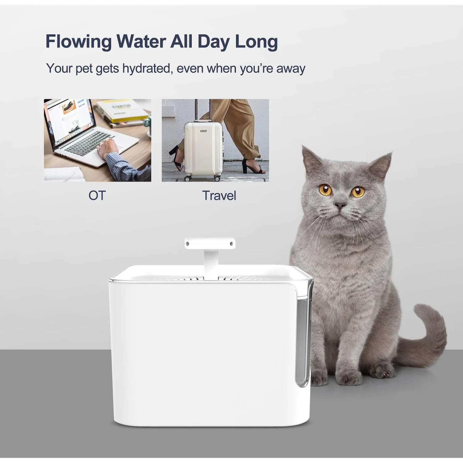 Petdiary Automatic Cat Water Fountain, White, Medium 9 Petdiary Automatic Cat Water Fountain, White, Medium - Image 7