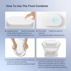 Pawshelf Vacuum Dog & Cat Food Storage Container, White, Medium -Blue Buffalos Shop 364533 PT7. AC SS1800 V1646694787