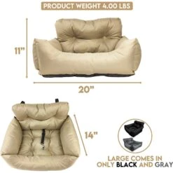 Precious Tails Seat Belt Compatible Travel Bolster Cat & Dog Bed -Blue Buffalos Shop 366535 PT4. AC SS1800 V1644371538