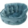 Precious Tails Ultra Plush Mini Tufted Velvet Round Bolster Cat & Dog Bed