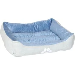 HappyCare Textiles Reversible Signature Bolster Dog Bed -Blue Buffalos Shop 366949 PT3. AC SS1800 V1645651626
