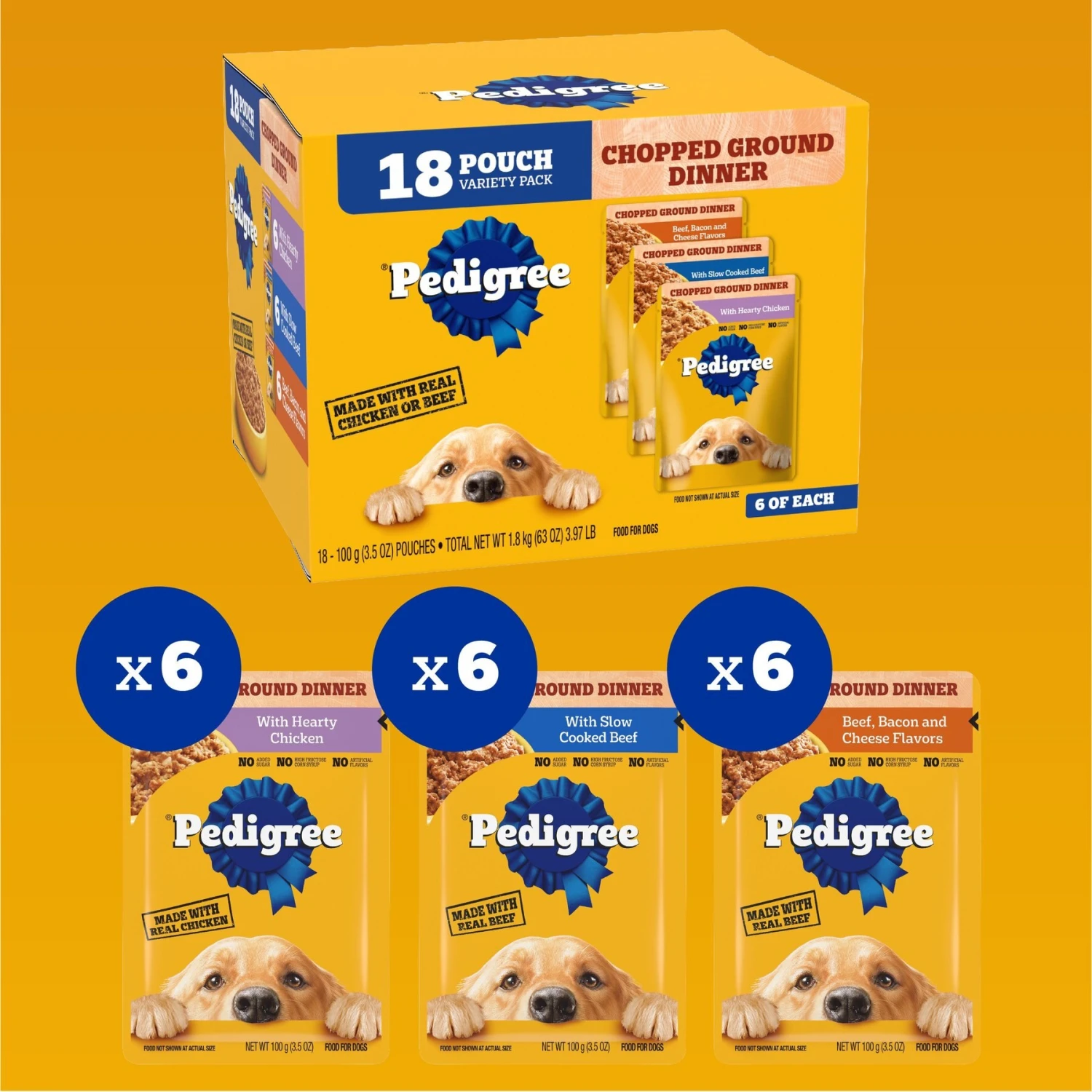 Pedigree Chopped Ground Dinner Variety Pack Chicken, Filet Mignon & Beef Adult Wet Dog Food & Pedigree Chopped Ground Dinner Variety Pack With Chicken, Beef & Bacon Adult Wet Dog Food 7 Pedigree Chopped Ground Dinner Variety Pack Chicken, Filet Mignon & Beef Adult Wet Dog Food & Pedigree Chopped Ground Dinner Variety Pack With Chicken, Beef & Bacon Adult Wet Dog Food - Image 5