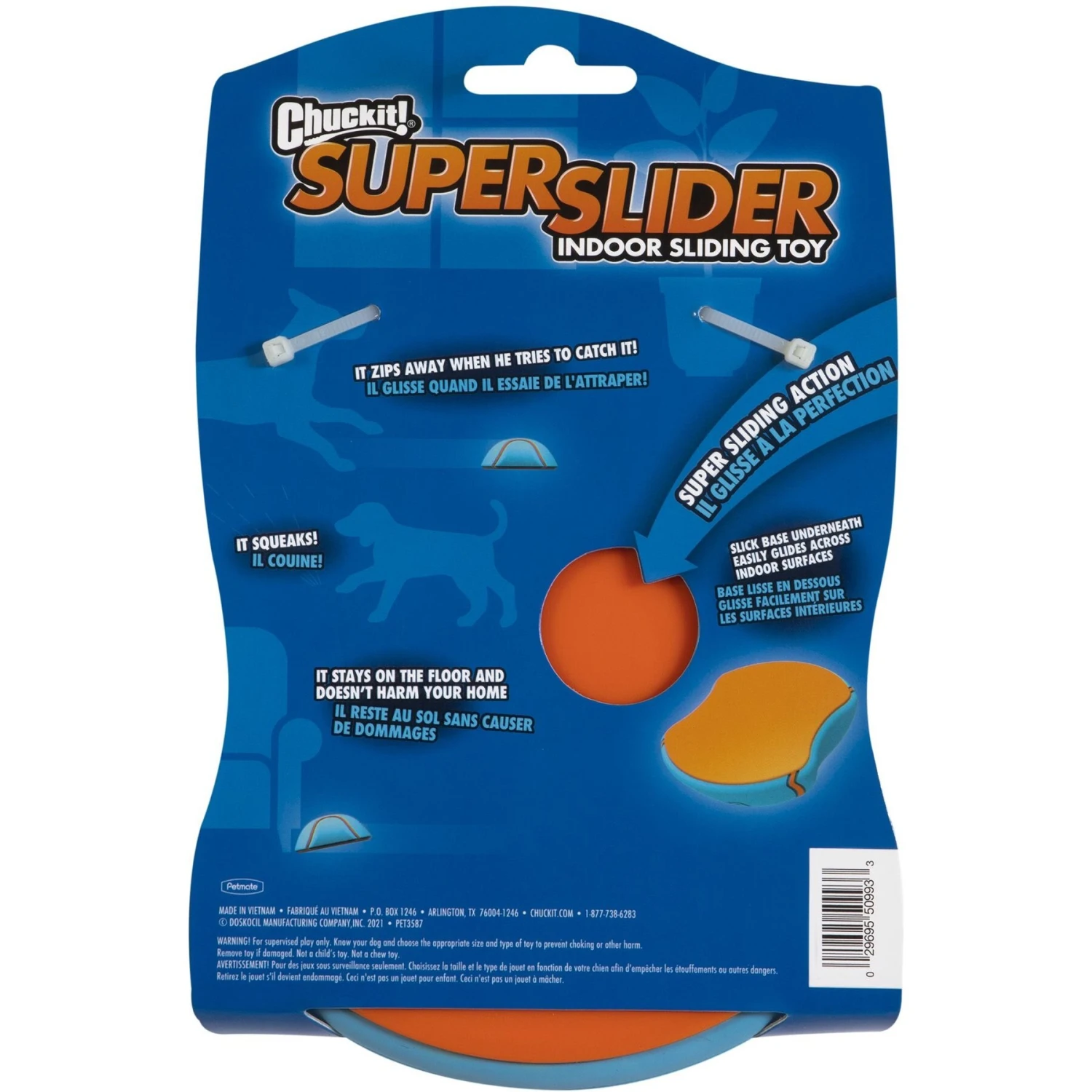 Chuckit! Indoor Super Slider Dog Toy, Blue 4 Chuckit! Indoor Super Slider Dog Toy, Blue - Image 2
