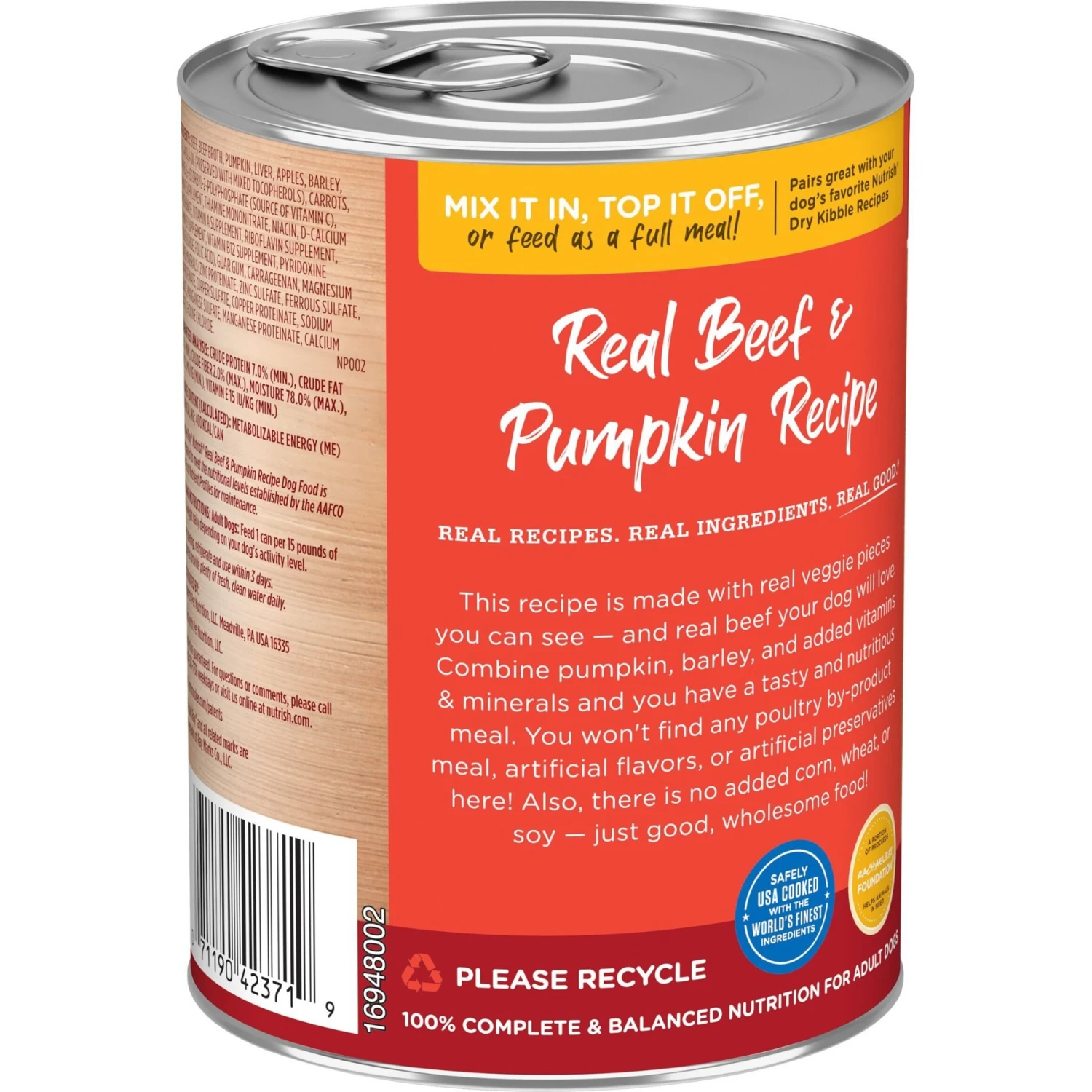 Rachael Ray Nutrish Real Beef & Pumpkin Canned Dog Food, 13-oz, Case Of 12 4 Rachael Ray Nutrish Real Beef & Pumpkin Canned Dog Food, 13-oz, Case Of 12 - Image 2