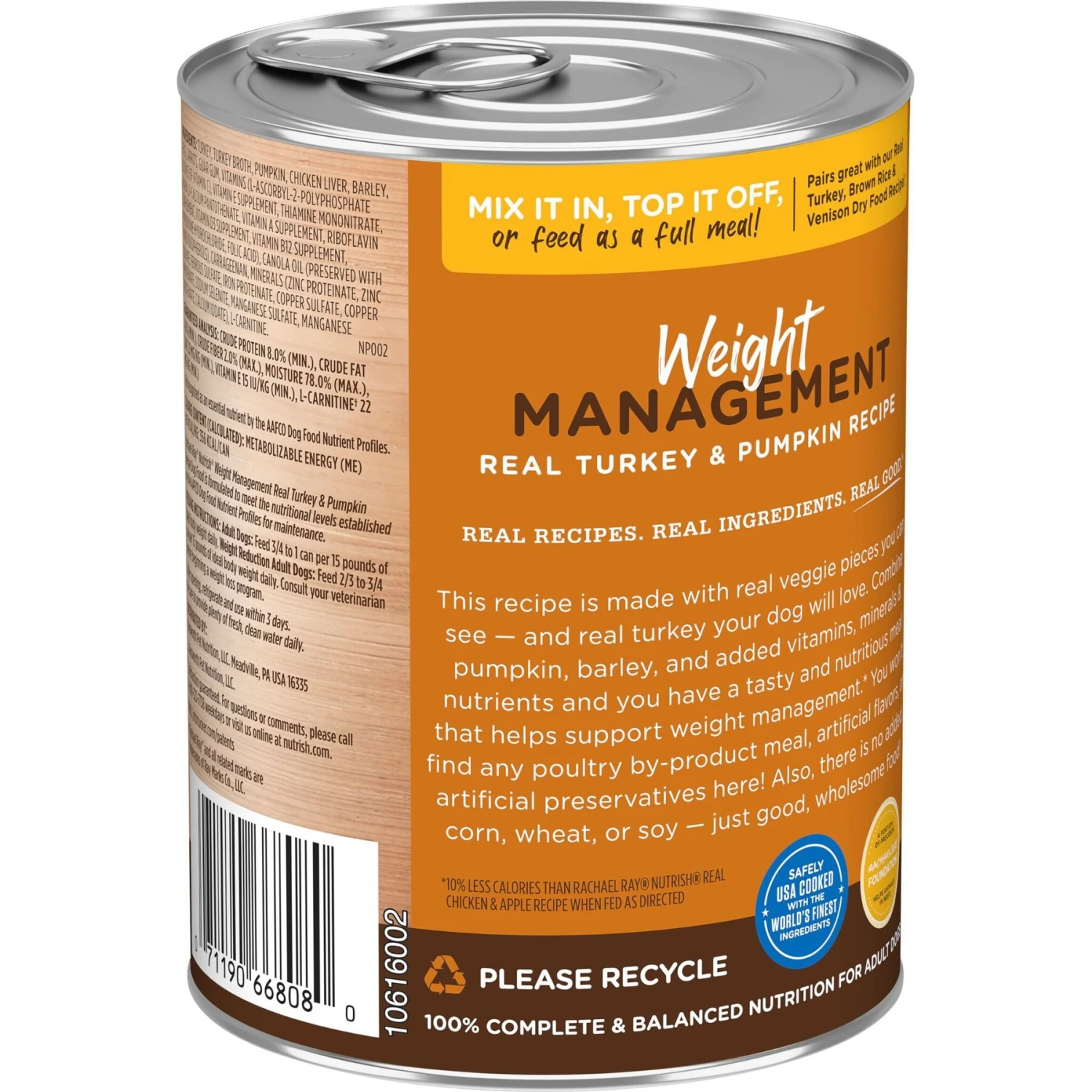Rachael Ray Nutrish Weight Management Real Turkey & Pumpkin Wet Dog Food, 13-oz Can, Case Of 12 5 Rachael Ray Nutrish Weight Management Real Turkey & Pumpkin Wet Dog Food, 13-oz Can, Case Of 12 - Image 3