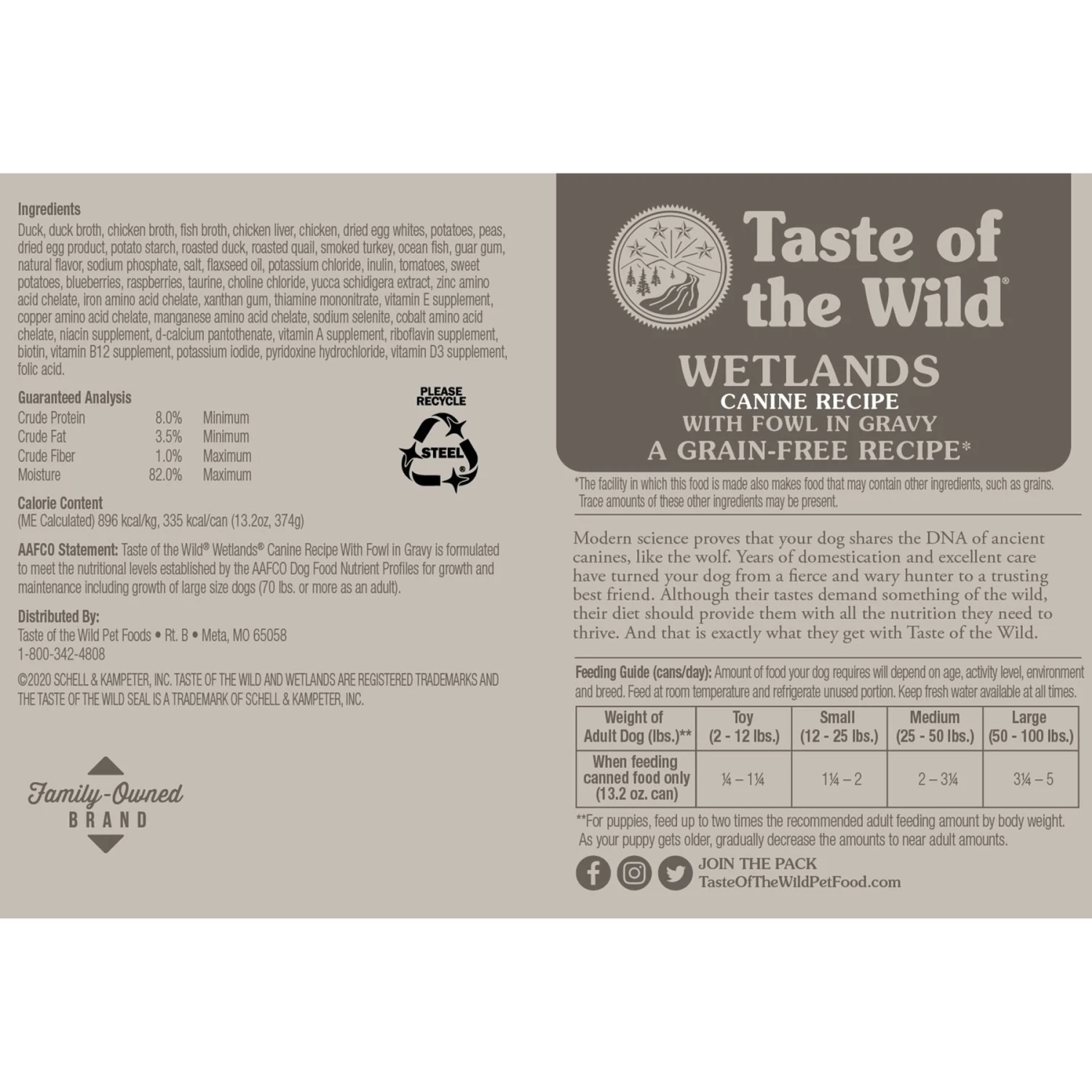 Taste Of The Wild Wetlands Grain-Free Fowl In Gravy Canned Dog Food 4 Taste Of The Wild Wetlands Grain-Free Fowl In Gravy Canned Dog Food - Image 2
