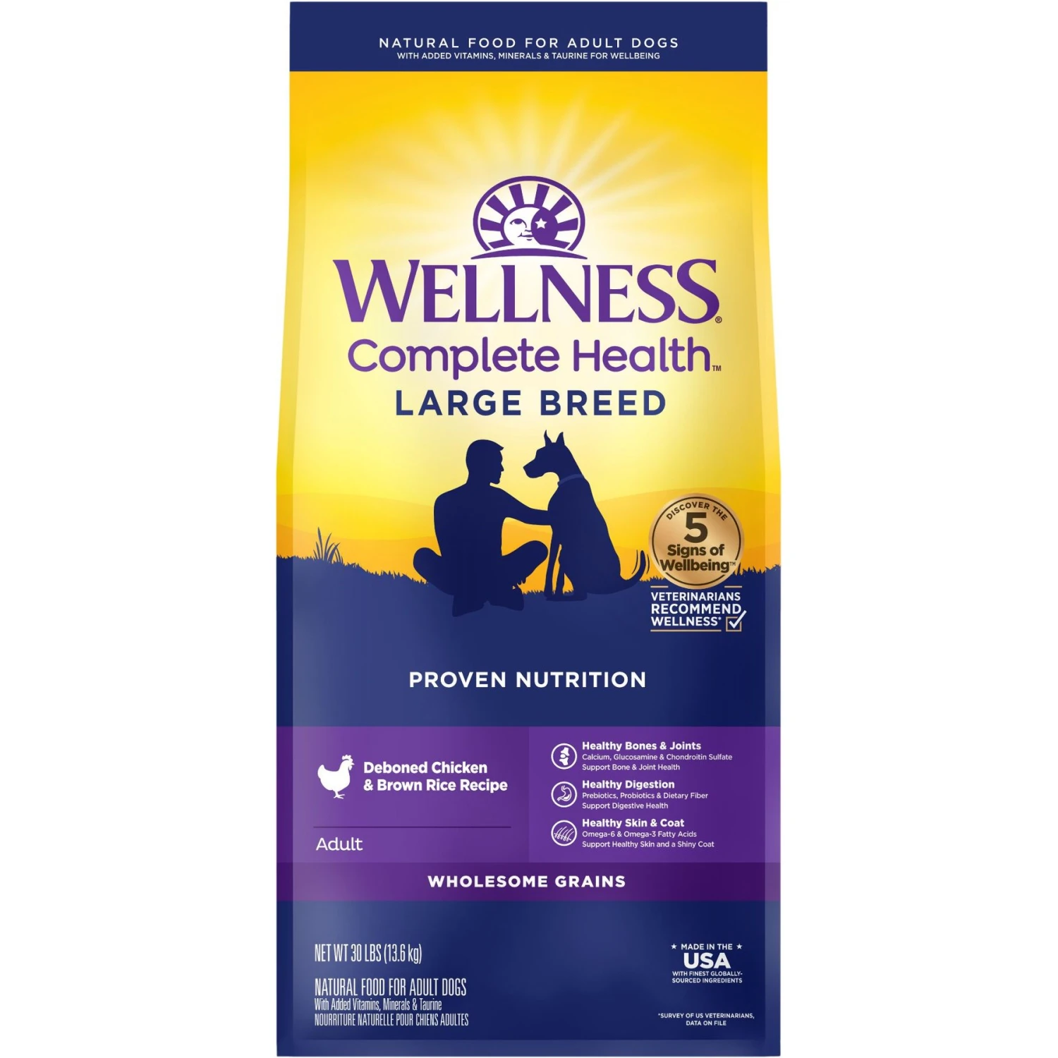 Wellness Large Breed Complete Health Adult Deboned Chicken & Brown Rice Recipe Dry Dog Food 3 Wellness Large Breed Complete Health Adult Deboned Chicken & Brown Rice Recipe Dry Dog Food