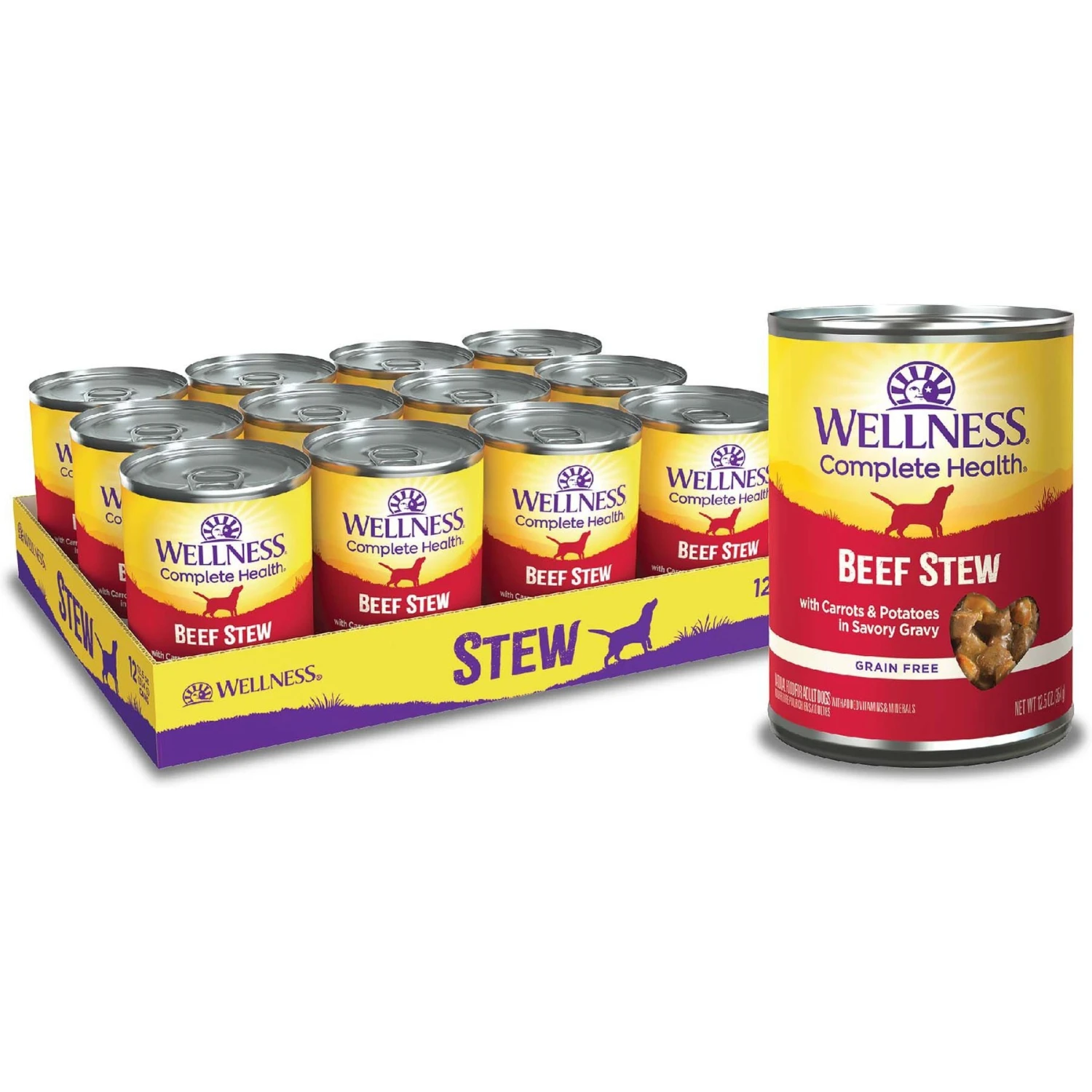 Wellness Beef Stew With Carrots & Potatoes Grain-Free Canned Dog Food 3 Wellness Beef Stew With Carrots & Potatoes Grain-Free Canned Dog Food