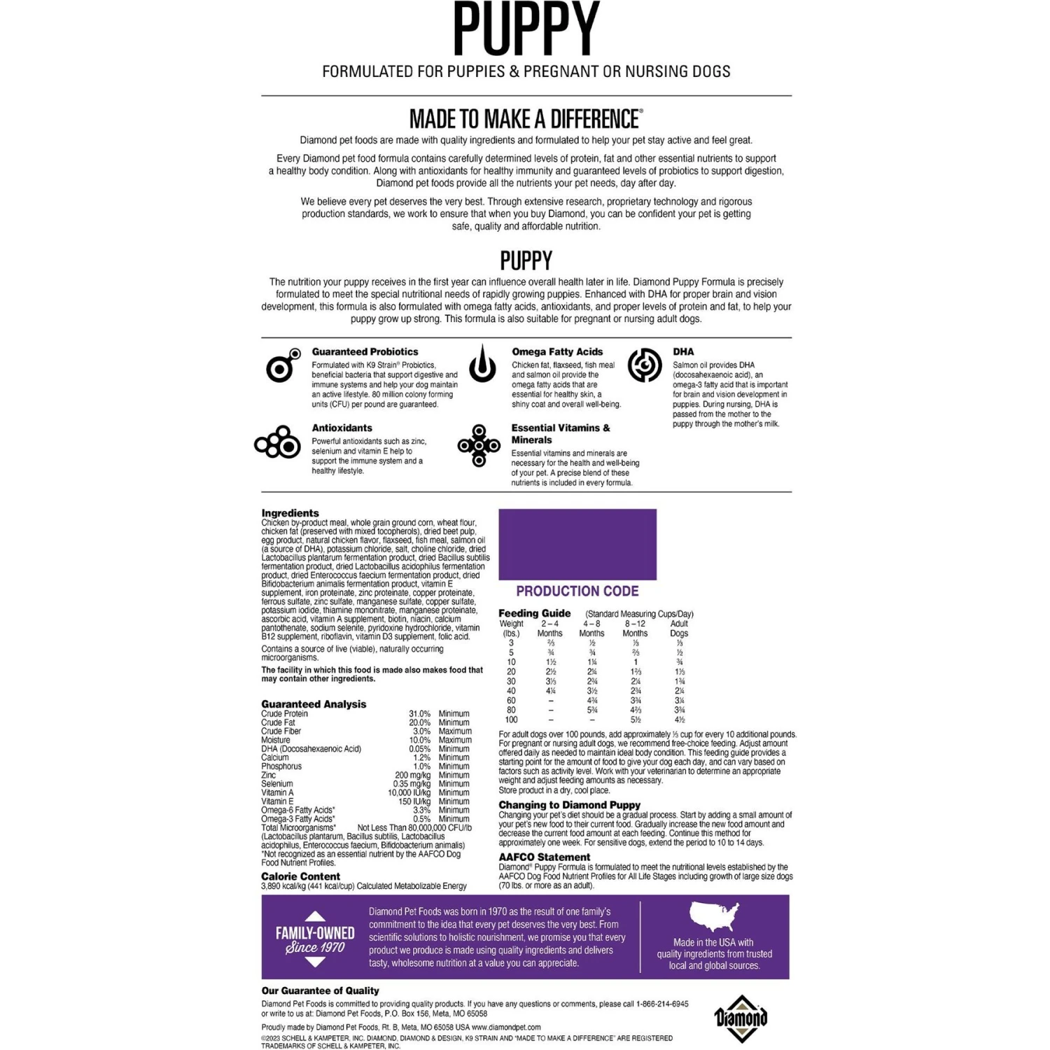 Diamond Puppy Formula Dry Dog Food 4 Diamond Puppy Formula Dry Dog Food - Image 2
