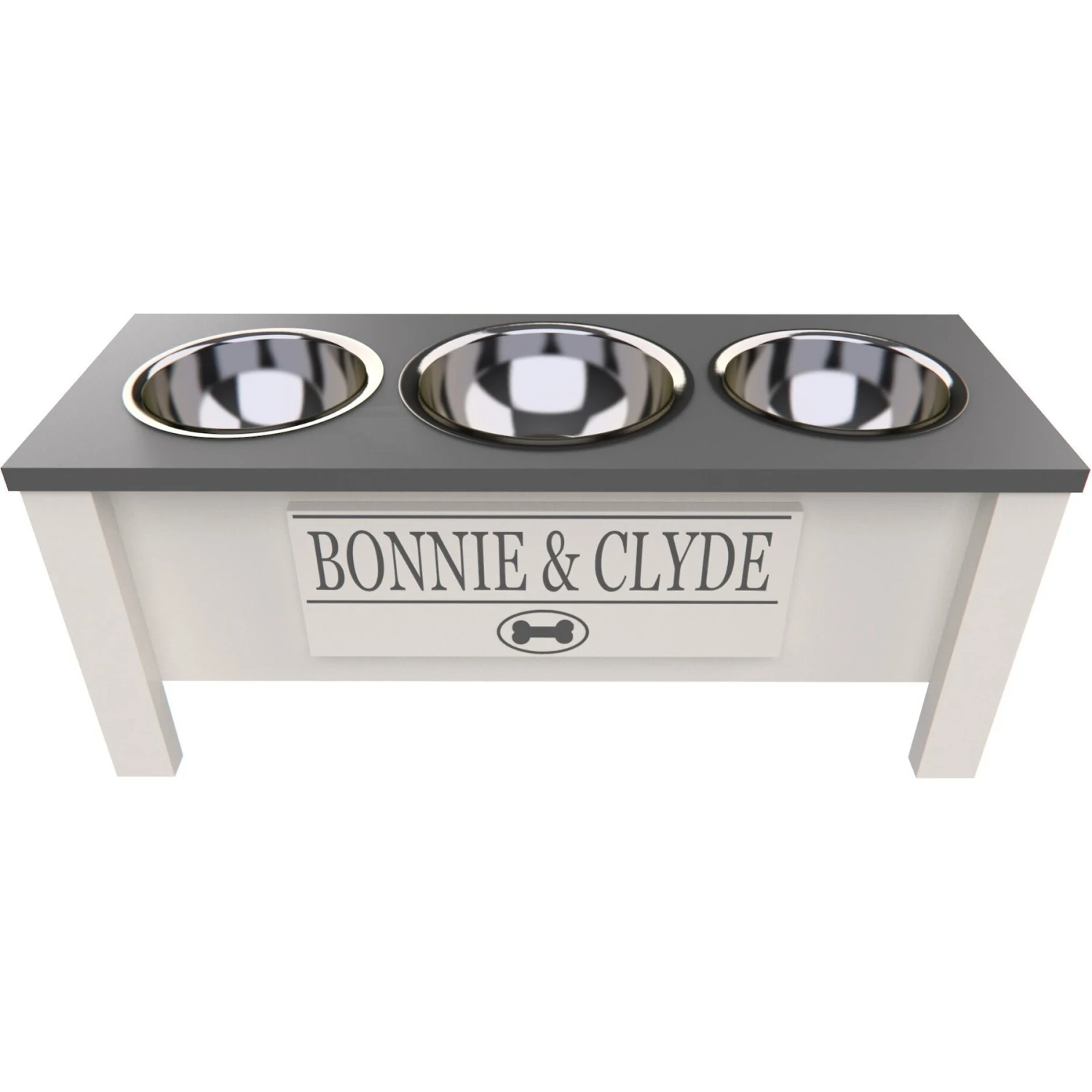 GrooveThis Woodshop Personalized 3 Bowl Elevated Dog Feeder Station With Internal Storage 4 GrooveThis Woodshop Personalized 3 Bowl Elevated Dog Feeder Station With Internal Storage - Image 2