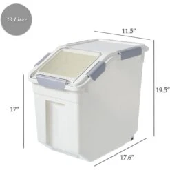 Hanamya Pet Food Storage Container With Measuring Cup, White & Gray -Blue Buffalos Shop 511766 PT4. AC SS1800 V1649217730