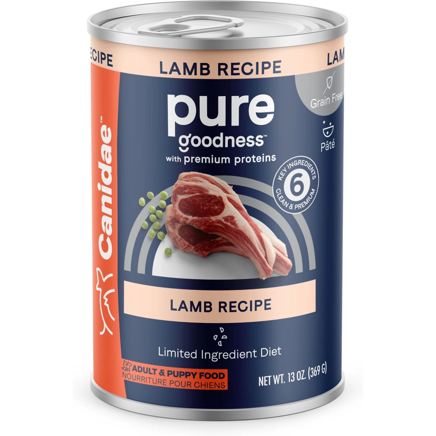 CANIDAE PURE All Stages Grain-Free Limited Ingredient Lamb Recipe Canned Dog Food, 13-oz 3 CANIDAE PURE All Stages Grain-Free Limited Ingredient Lamb Recipe Canned Dog Food, 13-oz