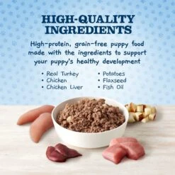 Blue Buffalo Baby Blue Healthy Growth Formula Natural Chicken & Vegetable Recipe Puppy Wet Food, 12.5-oz Cans, Case Of 12 & Blue Buffalo Baby Blue Healthy Growth Formula Grain-Free High Protein Turkey & Potato Recipe Puppy Wet Food, 12.5-oz Cans, Case Of 12 -Blue Buffalos Shop 515038 PT3. AC SS1800 V1649338631