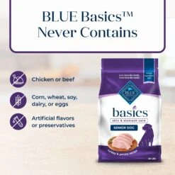 Blue Buffalo Basics Skin & Stomach Care Turkey & Potato Recipe Senior Dry Dog Food 16 Blue Buffalo Basics Skin & Stomach Care Turkey & Potato Recipe Senior Dry Dog Food -Blue Buffalos Shop 51892 PT5. AC SS1800 V1646271685