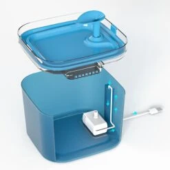PATPET Triple Filter Ultra Quiet Pump Cat & Dog Water Fountain Dispenser, Blue, 75-oz -Blue Buffalos Shop 521670 PT4. AC SS1800 V1658191241
