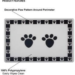PetRageous Designs Pet Paws Placemat, Black -Blue Buffalos Shop 54963 PT1. AC SS1800 V1683906956