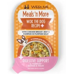 Weruva Meals 'n More Natural Wet Dog Food, Wok The Dog Plus Digestive Support, 3.5-oz Cup, 12 Count