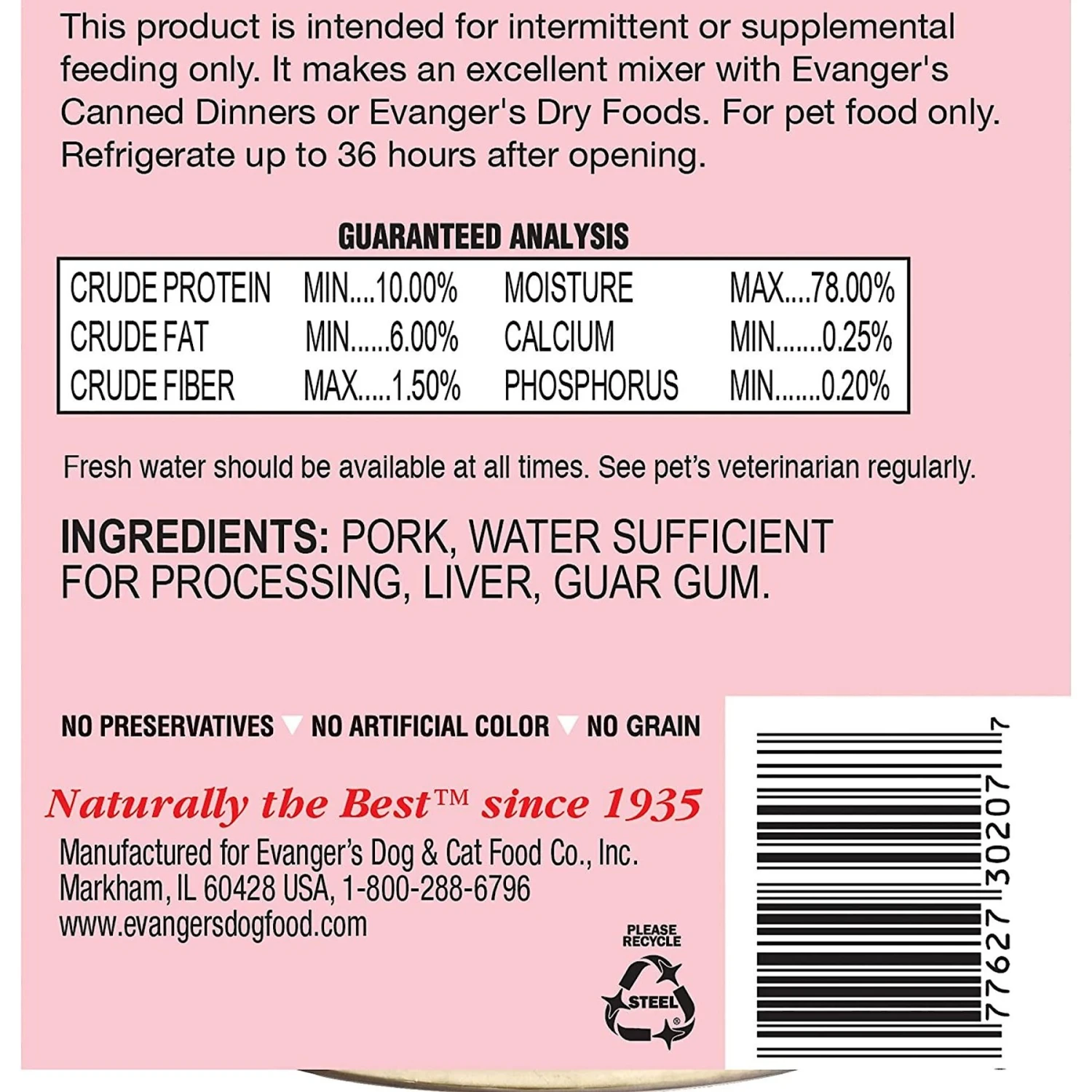 Evanger's Grain-Free Pork Canned Dog & Cat Food 5 Evanger's Grain-Free Pork Canned Dog & Cat Food - Image 3