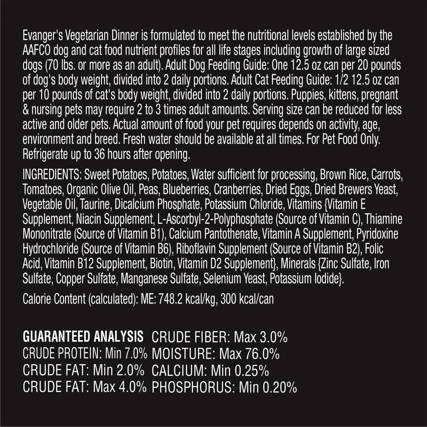 Evanger's Low Fat Vegetarian Dinner Canned Dog & Cat Food 5 Evanger's Low Fat Vegetarian Dinner Canned Dog & Cat Food - Image 3