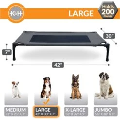 K&H Pet Products Original Pet Cot Elevated Dog Bed -Blue Buffalos Shop 611958 PT3. AC SS1800 V1659484121