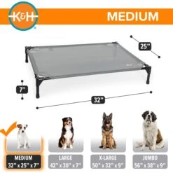 K&H Pet Products All Weather Elevated Dog Cot Bed, Gray -Blue Buffalos Shop 613782 PT3. AC SS1800 V1660235246