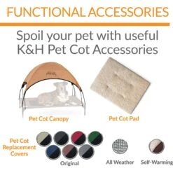 K&H Pet Products All Weather Elevated Dog Cot Bed Replacement Cover, Gray -Blue Buffalos Shop 613814 PT4. AC SS1800 V1660248145