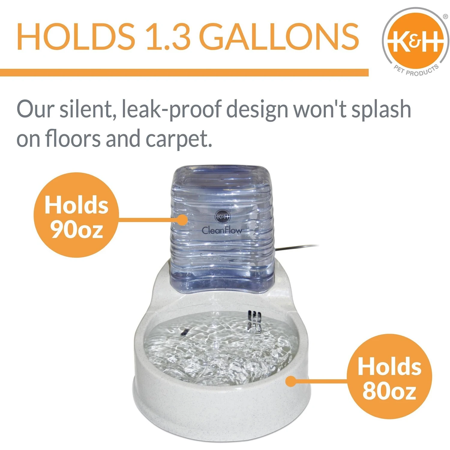 K&H Pet Products CleanFlow Filtered Water Dog Bowl, Small, 80-oz Bowl + 90-oz Reservoir 4 K&H Pet Products CleanFlow Filtered Water Dog Bowl, Small, 80-oz Bowl + 90-oz Reservoir - Image 2