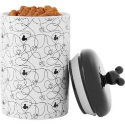 Disney Table Scraps Mickey Mouse Hot Diggity Dog Recipe Upcycled Jerky Dog Treats, 5-oz Bag & Disney Mickey Lines Ceramic Treat Jar -Blue Buffalos Shop 623494 PT8. AC SS1800 V1661896334