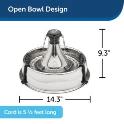 PetSafe Drinkwell 360 Stainless Steel Cat & Dog Water Fountain, 128-oz -Blue Buffalos Shop 63138 PT5. AC SS1800 V1616423515