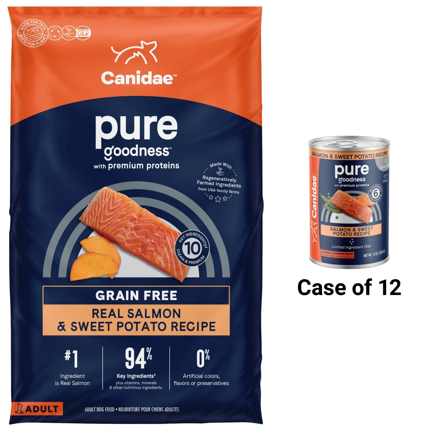 CANIDAE PURE All Stages Grain-Free Limited Ingredient Salmon & Sweet Potato Recipe Canned Dog Food, 13-oz & CANIDAE Grain-Free PURE Limited Ingredient Salmon & Sweet Potato Recipe Dry Dog Food 3 CANIDAE PURE All Stages Grain-Free Limited Ingredient Salmon & Sweet Potato Recipe Canned Dog Food, 13-oz & CANIDAE Grain-Free PURE Limited Ingredient Salmon & Sweet Potato Recipe Dry Dog Food