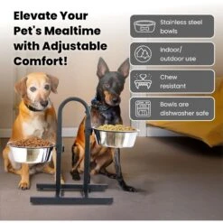Iconic Pet U Design Adjustable Stainless Steel Pet Double Dog Bowl 12 Iconic Pet U Design Adjustable Stainless Steel Pet Double Dog Bowl -Blue Buffalos Shop 652190 PT2. AC SS1800 V1663880664