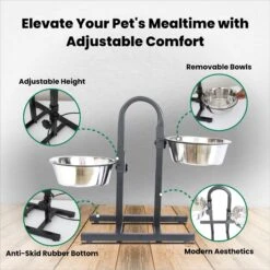 Iconic Pet U Design Adjustable Stainless Steel Pet Double Dog Bowl 14 Iconic Pet U Design Adjustable Stainless Steel Pet Double Dog Bowl -Blue Buffalos Shop 652190 PT4. AC SS1800 V1663881146