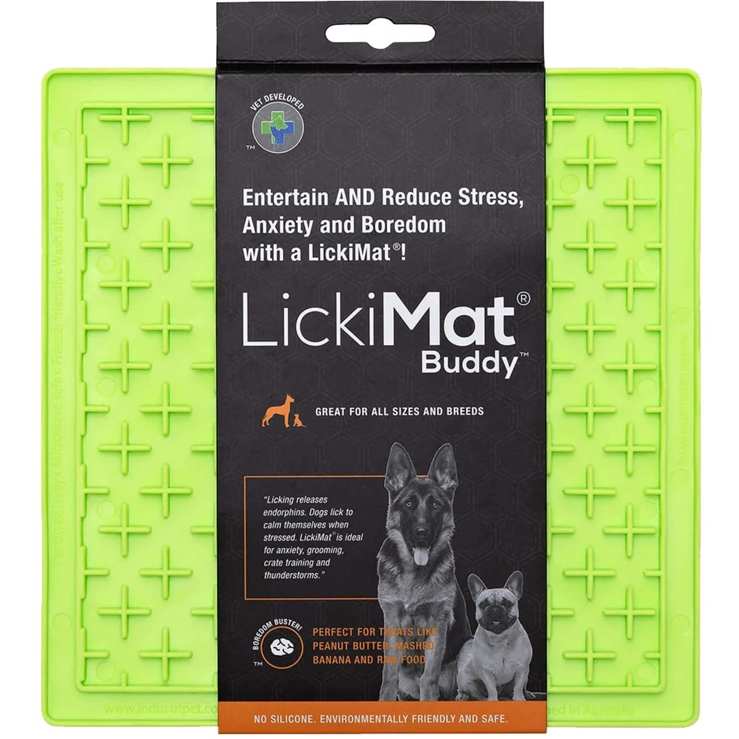 LickiMat Classic Buddy Slow Feeder Dog Lick Mat, Green 3 LickiMat Classic Buddy Slow Feeder Dog Lick Mat, Green
