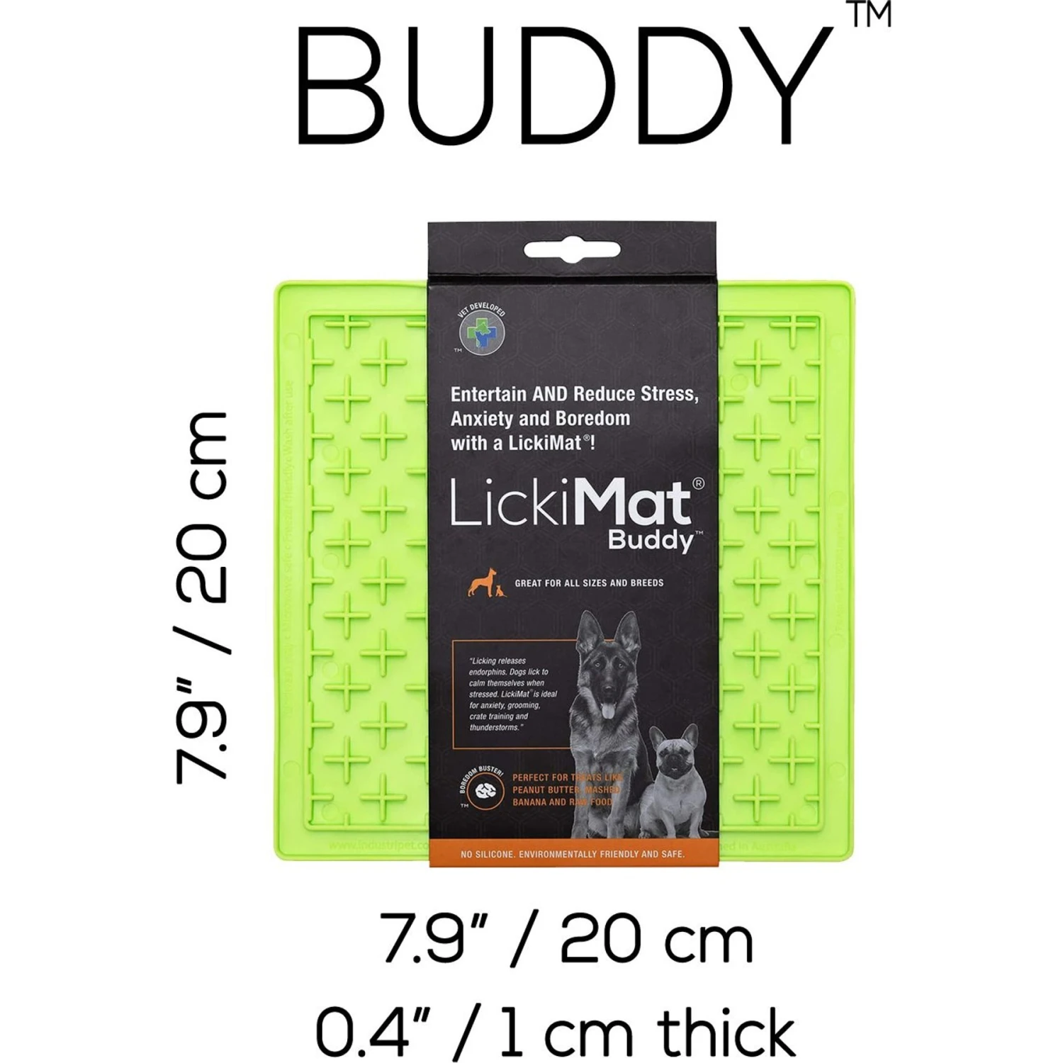 LickiMat Classic Buddy Slow Feeder Dog Lick Mat, Green 7 LickiMat Classic Buddy Slow Feeder Dog Lick Mat, Green - Image 5