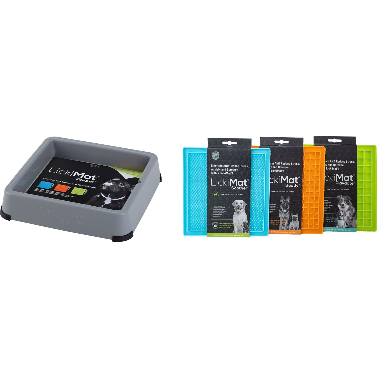 LickiMat Keeper Classic Dog Slow Feeder Bowl, 4 Count 3 LickiMat Keeper Classic Dog Slow Feeder Bowl, 4 Count