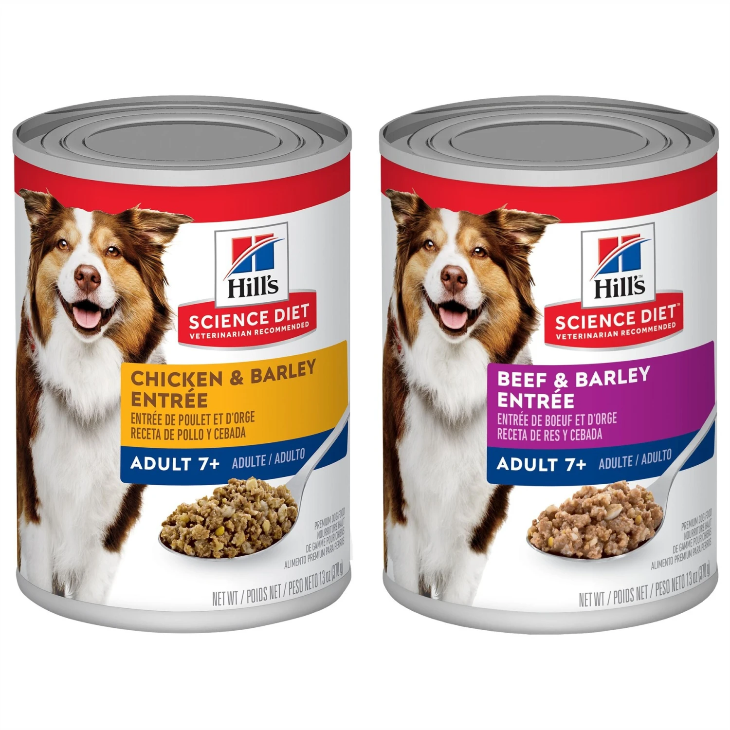 Hill's Science Diet Adult 7+ Chicken & Barley Entree Canned Dog Food & Hill's Science Diet Adult 7+ Beef & Barley Entree Canned Dog Food 3 Hill's Science Diet Adult 7+ Chicken & Barley Entree Canned Dog Food & Hill's Science Diet Adult 7+ Beef & Barley Entree Canned Dog Food
