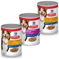 Hill's Science Diet Adult 7+ Beef & Barley Entree Canned Dog Food + 2 Items