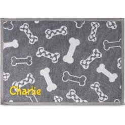 GoTags Bone Personalized Dog & Cat Feeding Mat