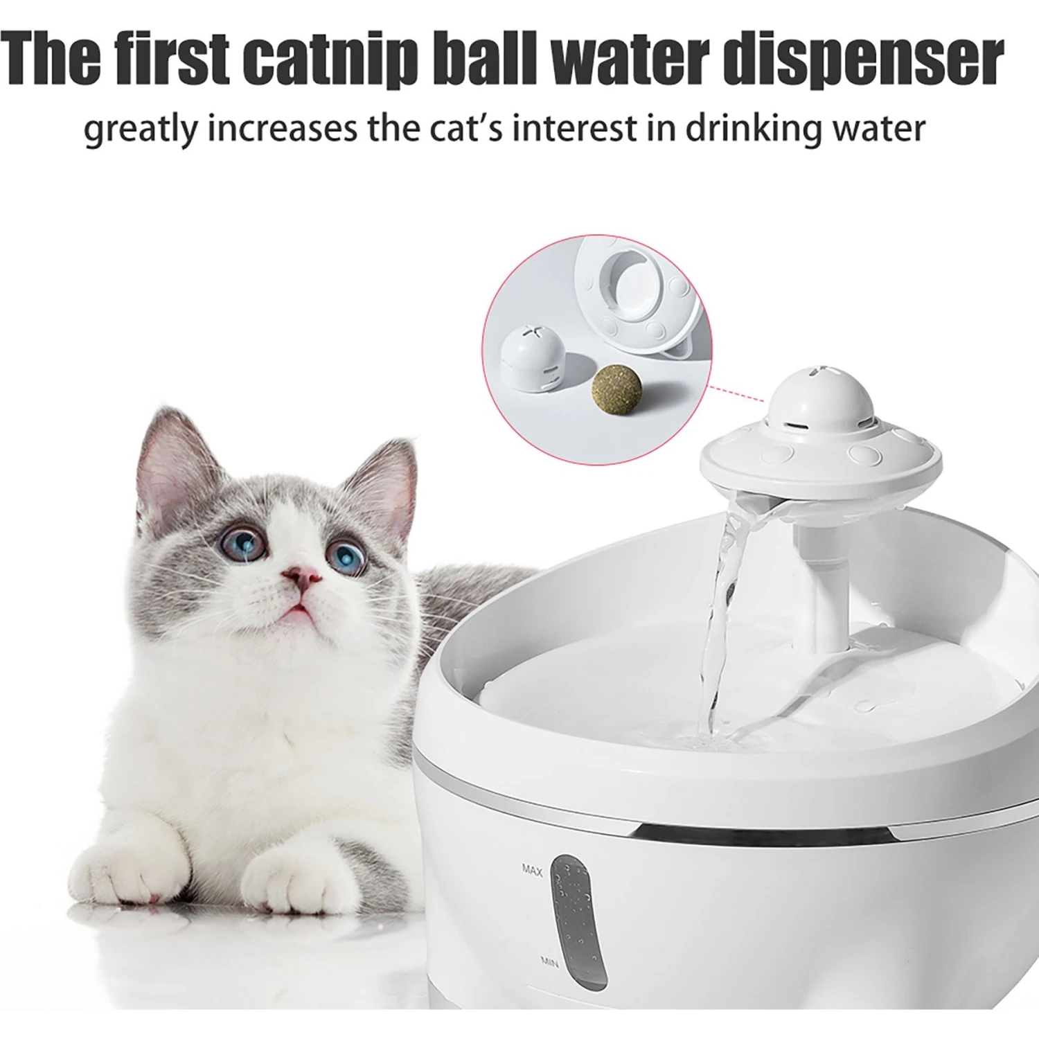Petdiary Spaceship Ultra-Quiet Dog & Cat Water Fountain, 54.1-oz 4 Petdiary Spaceship Ultra-Quiet Dog & Cat Water Fountain, 54.1-oz - Image 2