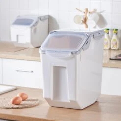 Hanamya Container With Measuring Cup Dog & Cat Food Storage, 2 Count