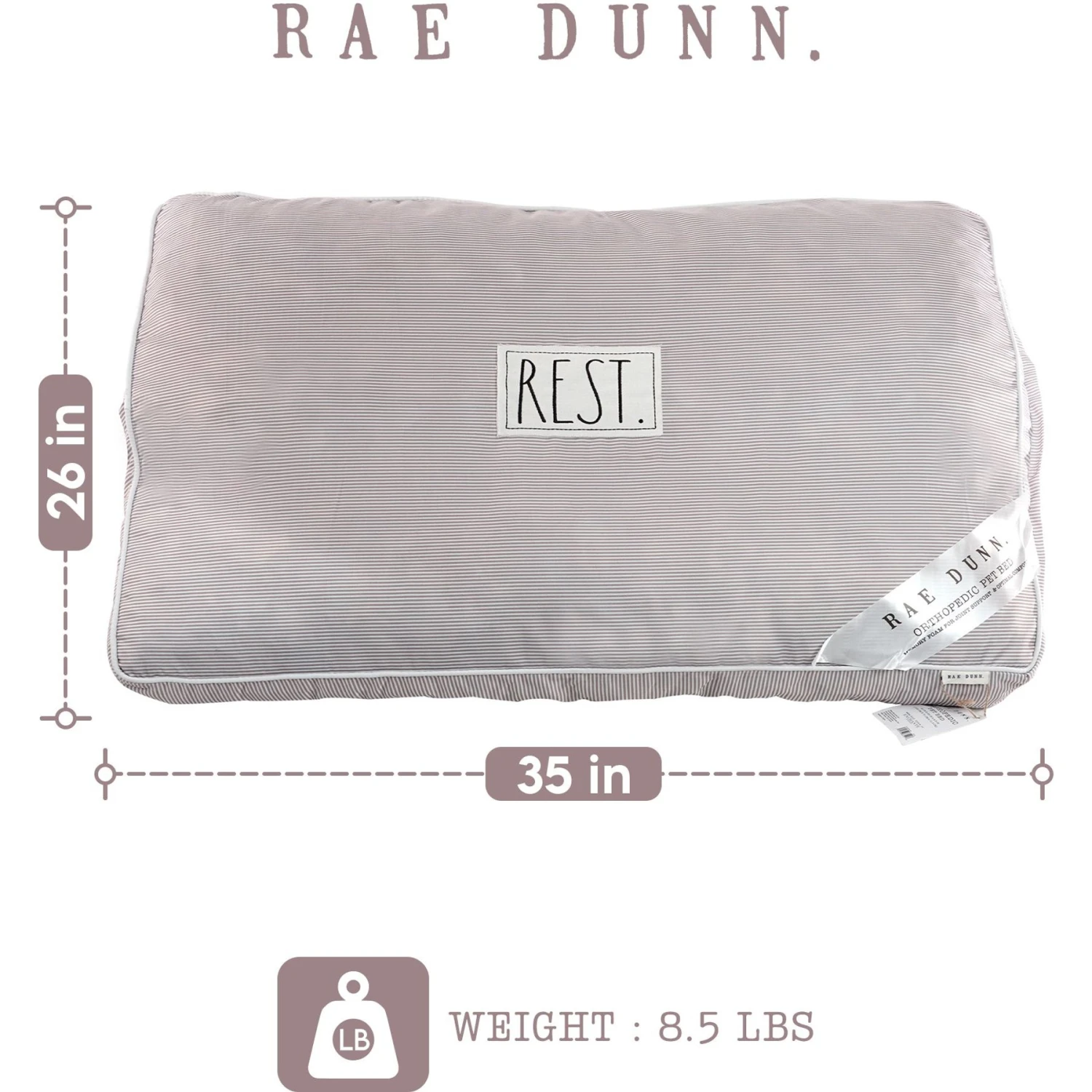Rae Dunn "Rest" Orthopedic Dog & Cat Pillow Bed 8 Rae Dunn "Rest" Orthopedic Dog & Cat Pillow Bed - Image 6