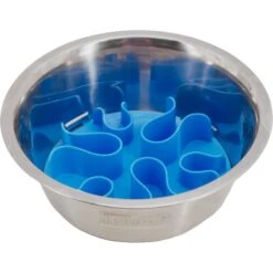 Outward Hound Stainless Steel Fun Slow Feeder Dog Bowl -Blue Buffalos Shop 684942 PT1. AC SS1800 V1694286045