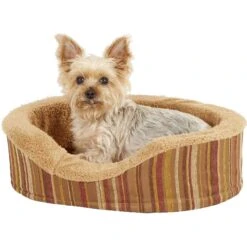 Petmate Antimicrobial Deluxe Bolster Cat & Dog Bed With Removable Cover, Color Varies -Blue Buffalos Shop 68558 PT3. AC SS1800 V1566239872
