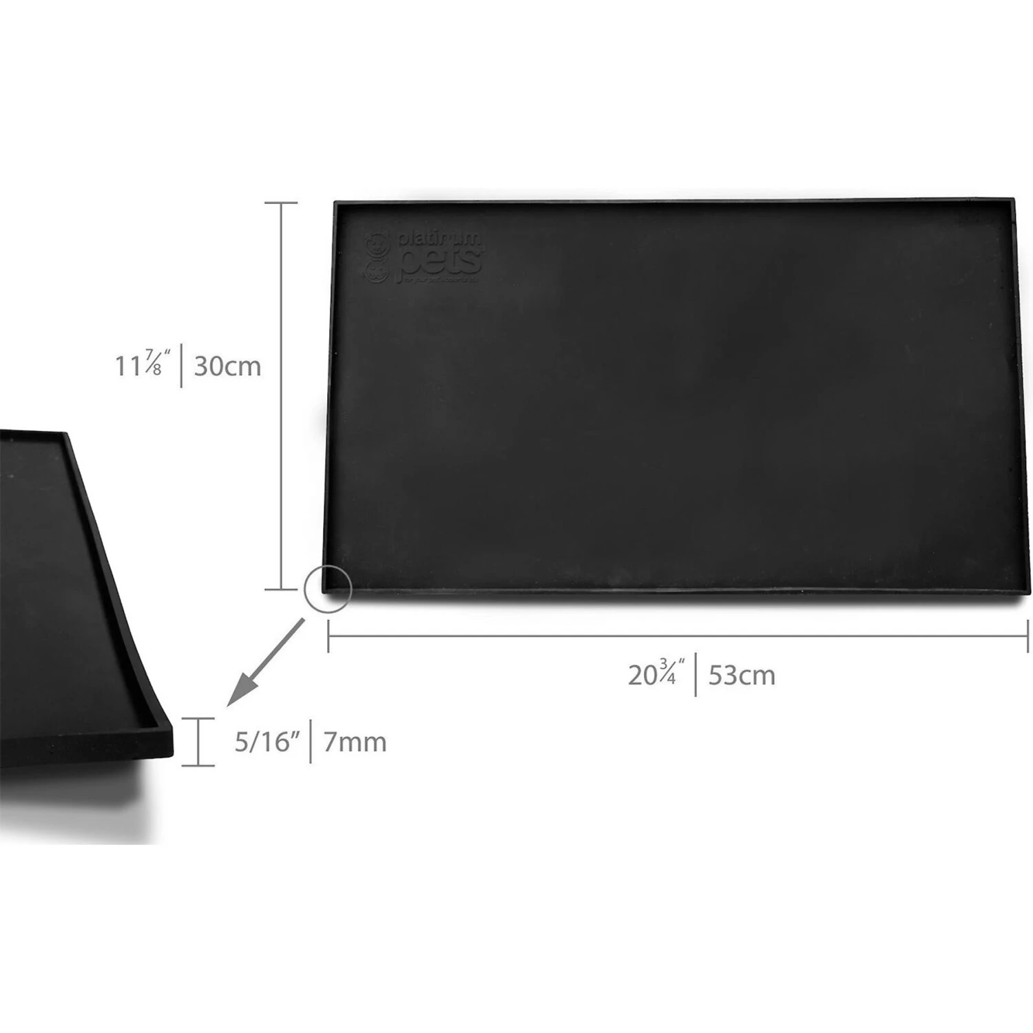 Platinum Pets Food & Water Heavy-Duty Feeding Mat, Black 4 Platinum Pets Food & Water Heavy-Duty Feeding Mat, Black - Image 2