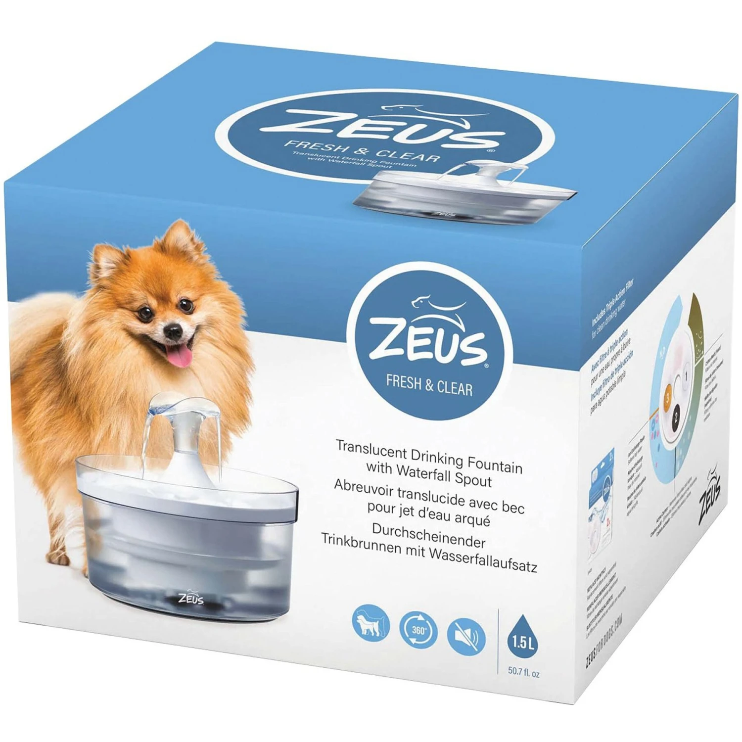 Zeus Fresh & Clear Waterfall Spout Dog Fountain 8 Zeus Fresh & Clear Waterfall Spout Dog Fountain - Image 6